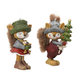 Decoris Polyresin Standing Fox 11cm - 2 Assorted